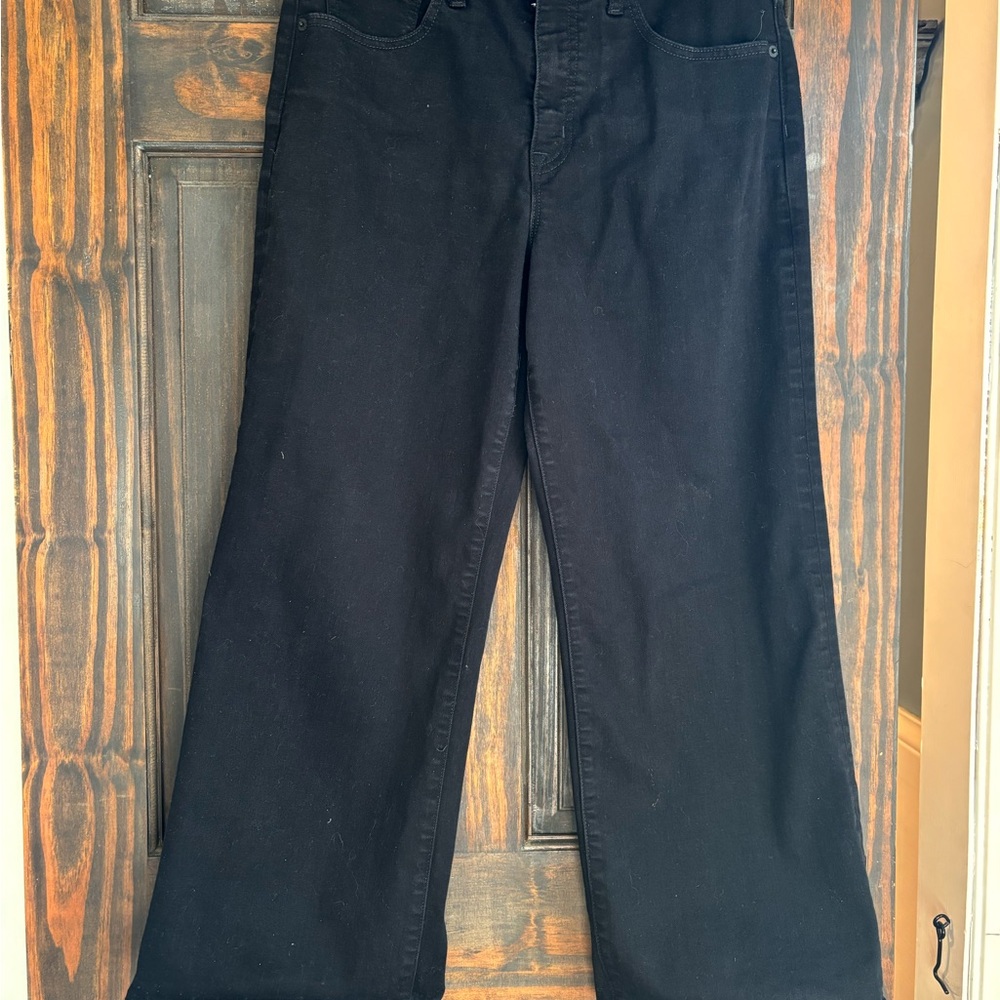 J. Crew Women's Wide-Leg Crop Jeans - Black